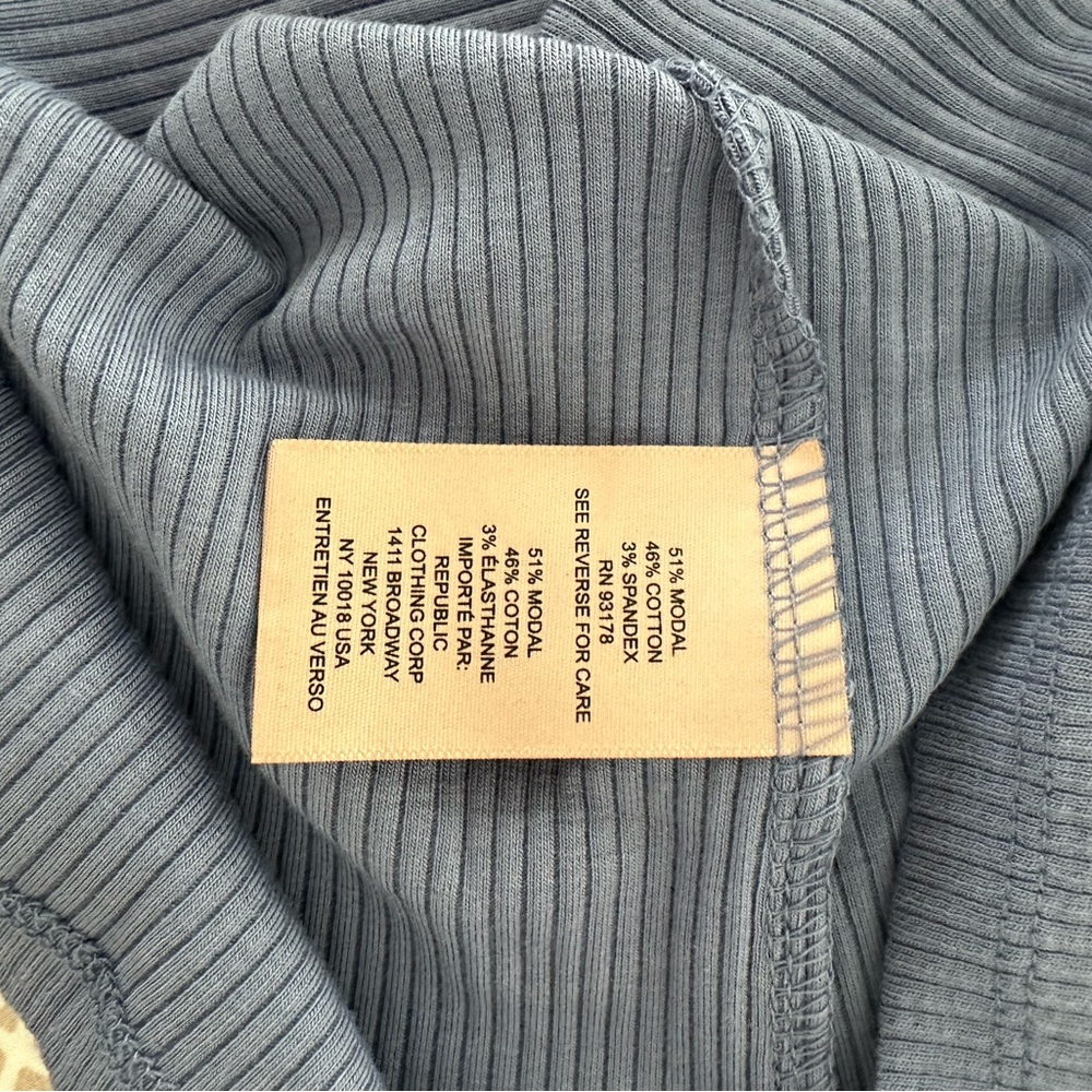 Philosophy Dusty Blue Ruffle-Sleeve Ribbed Tank - Picture 4 of 4